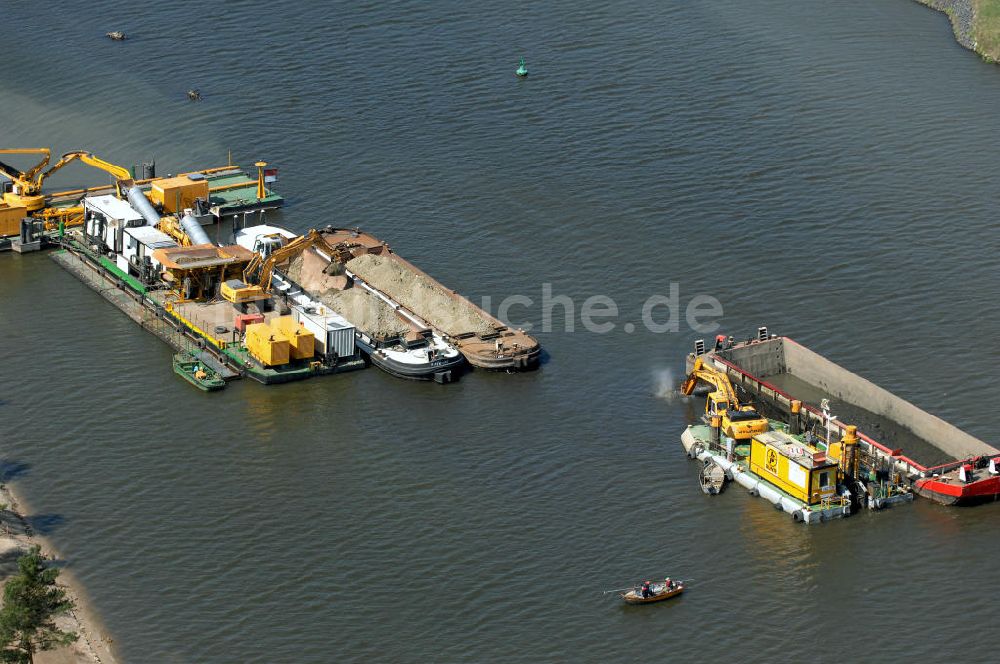 WUSTERWITZ von oben - Baustelle Schleuse in Wusterwitz am Elbe-Havel-Kanal