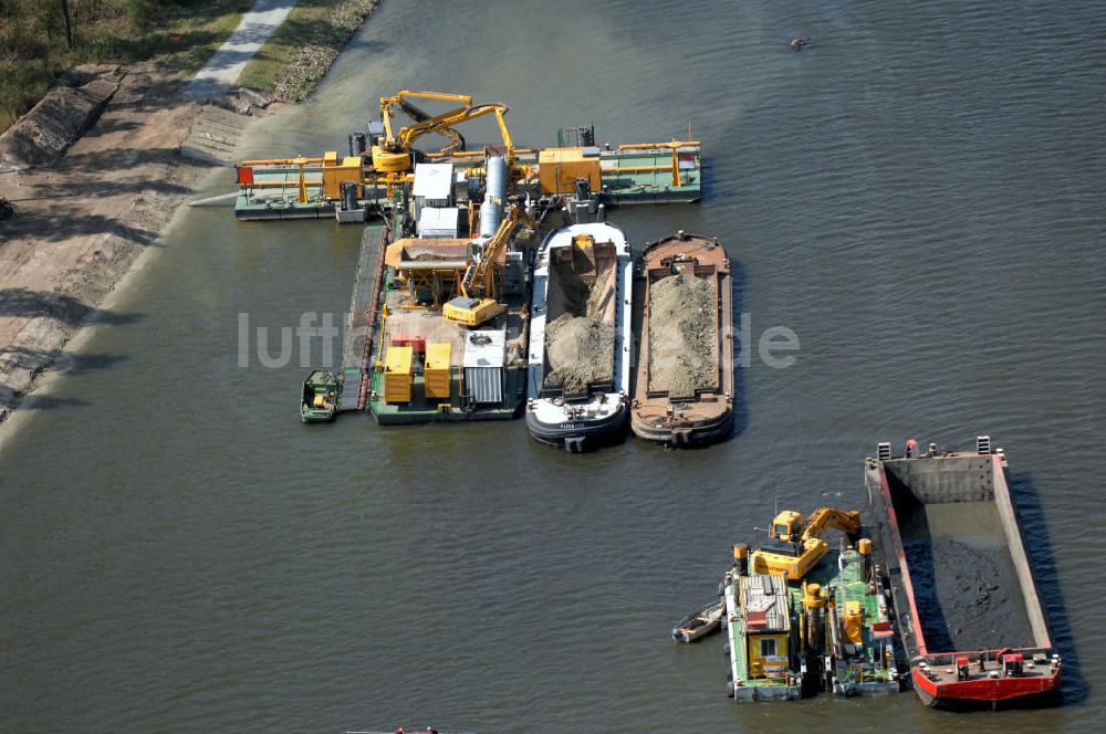 Luftbild WUSTERWITZ - Baustelle Schleuse in Wusterwitz am Elbe-Havel-Kanal