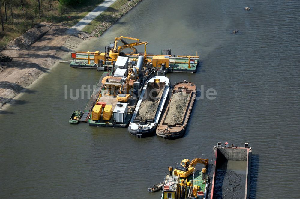 Luftaufnahme WUSTERWITZ - Baustelle Schleuse in Wusterwitz am Elbe-Havel-Kanal