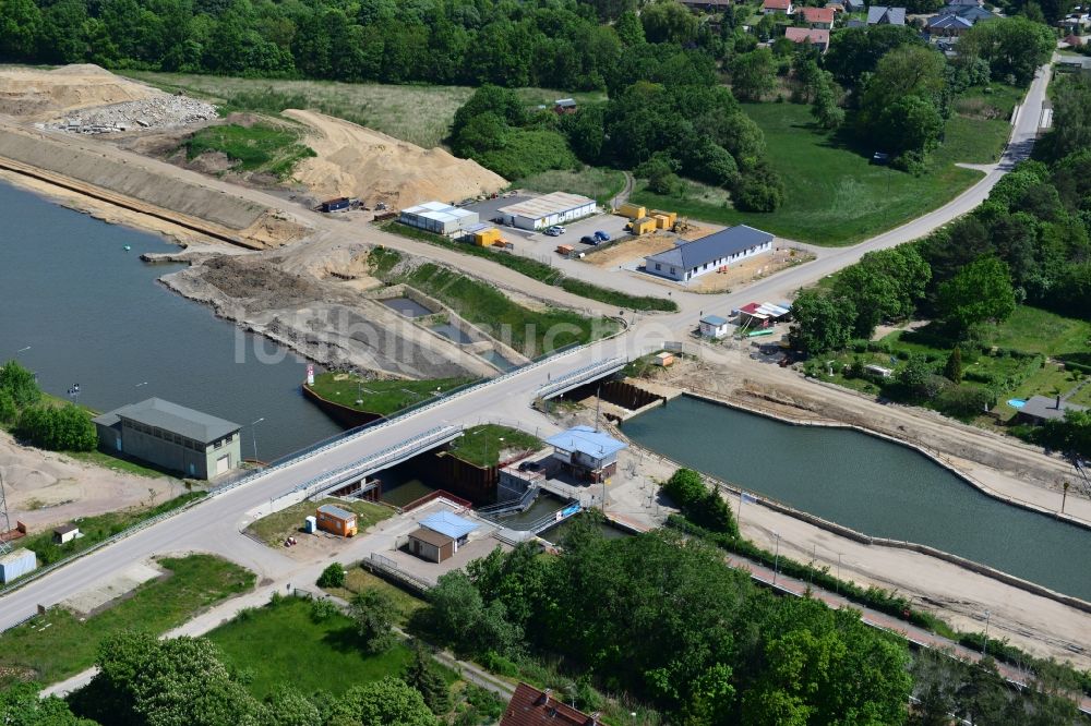 Zerben von oben - Baustelle Schleuse Zerben und Zerbener Brücke am Elbe-Havel-Kanal im Bundesland Sachsen-Anhalt