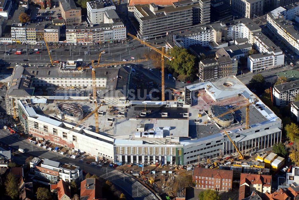 Luftaufnahme Braunschweig - Baustelle der Schloss-Arkaden