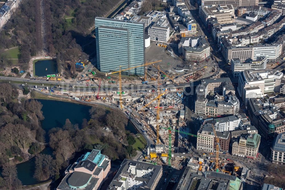 Düsseldorf von oben - Baustelle am Schwadowplatz in Düsseldorf im Bundesland Nordrhein-Westfalen NRW