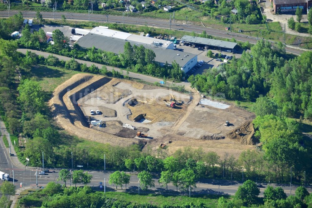 Luftbild Leipzig - Baustelle in der Südvorstadt in Leipzig im Bundesland Sachsen