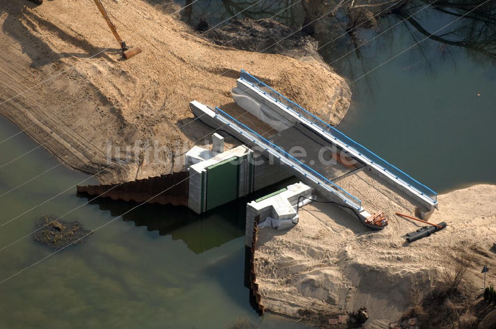 Luftbild Brieskow-Finkenheerd - Baustelle Seebrücke in Brieskow-Finkenheerd in Brandenburg