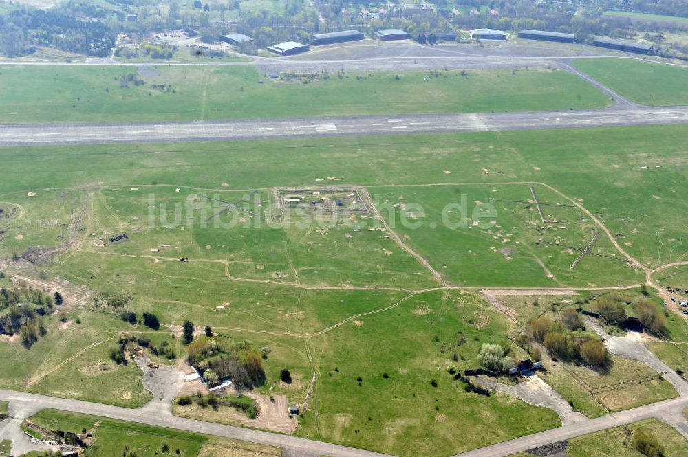 Werneuchen von oben - Baustelle Solarpark / Photovoltaikanlage Werneuchen