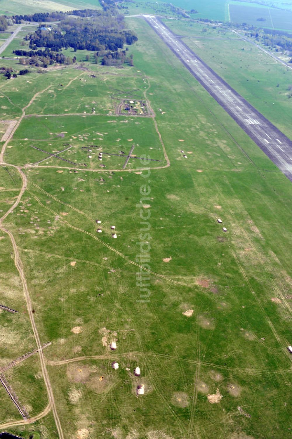 Werneuchen von oben - Baustelle Solarpark / Photovoltaikanlage Werneuchen