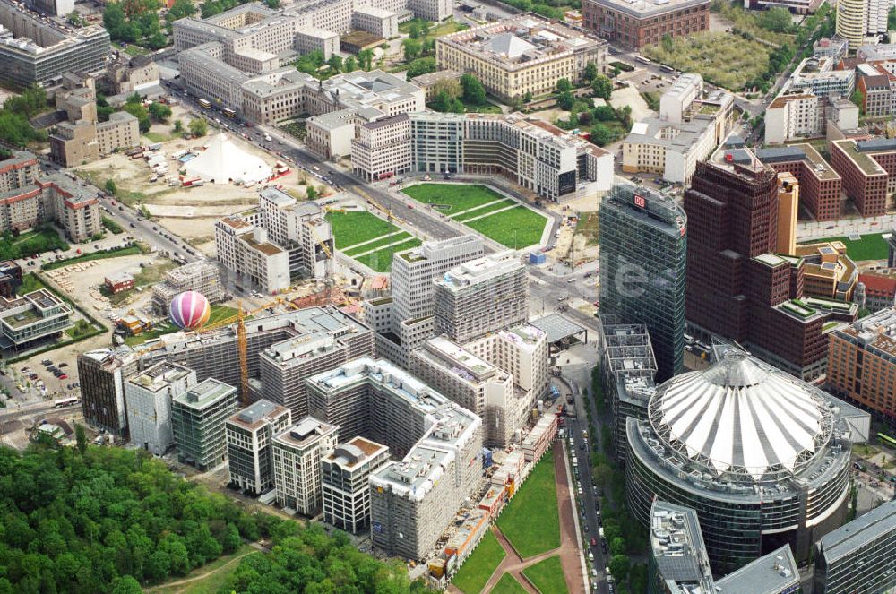 Luftaufnahme Berlin - Baustelle Sony Center Berlin am Potsdamer Platz