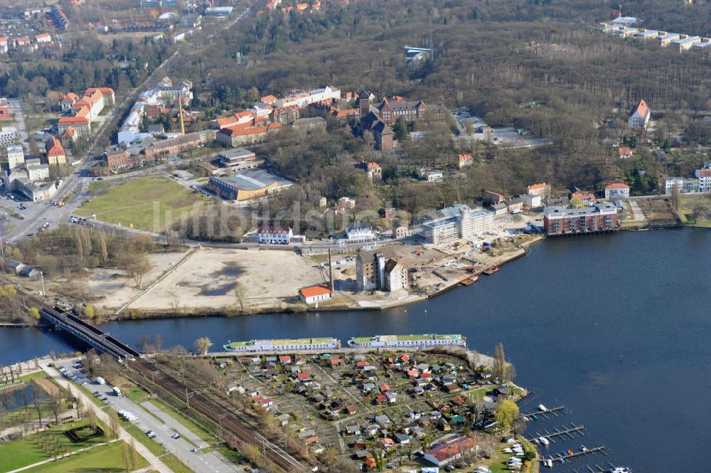 Potsdam aus der Vogelperspektive: Baustelle Speicherstadt Potsdam Templiner Vorstadt