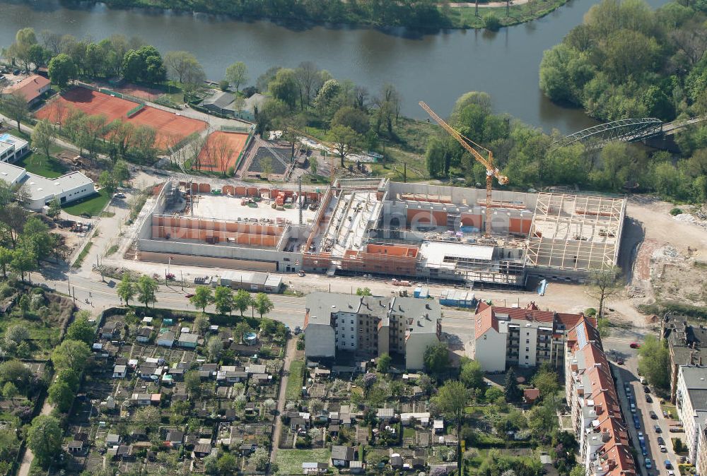 Luftbild Halle / Saale - Gesundbrunnen - Baustelle vom Sportparadies Halle in Halle, Sachsen-Anhalt