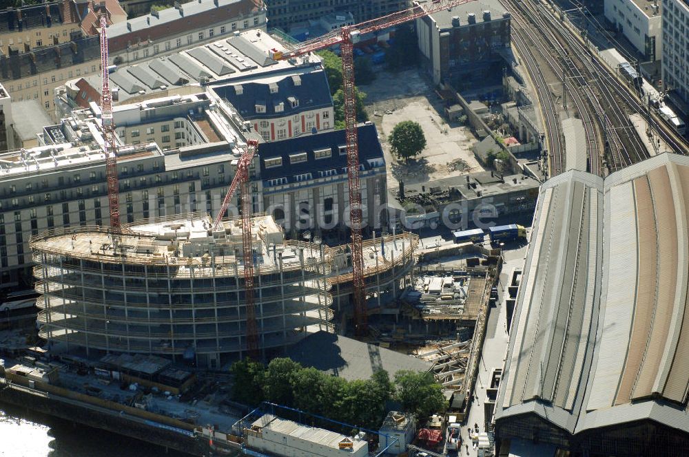 Luftaufnahme Berlin - Baustelle am Spreedreieck in Berlin