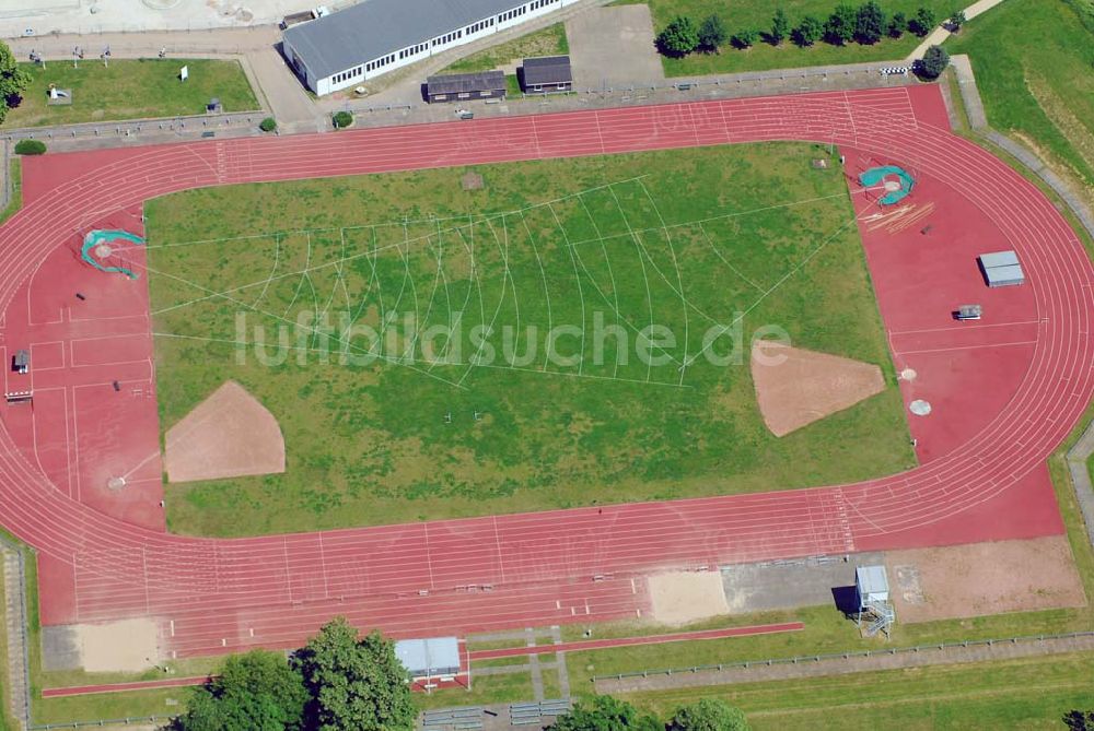 Magdeburg aus der Vogelperspektive: Baustelle des Stadion in Magdeburg-Brückfeld