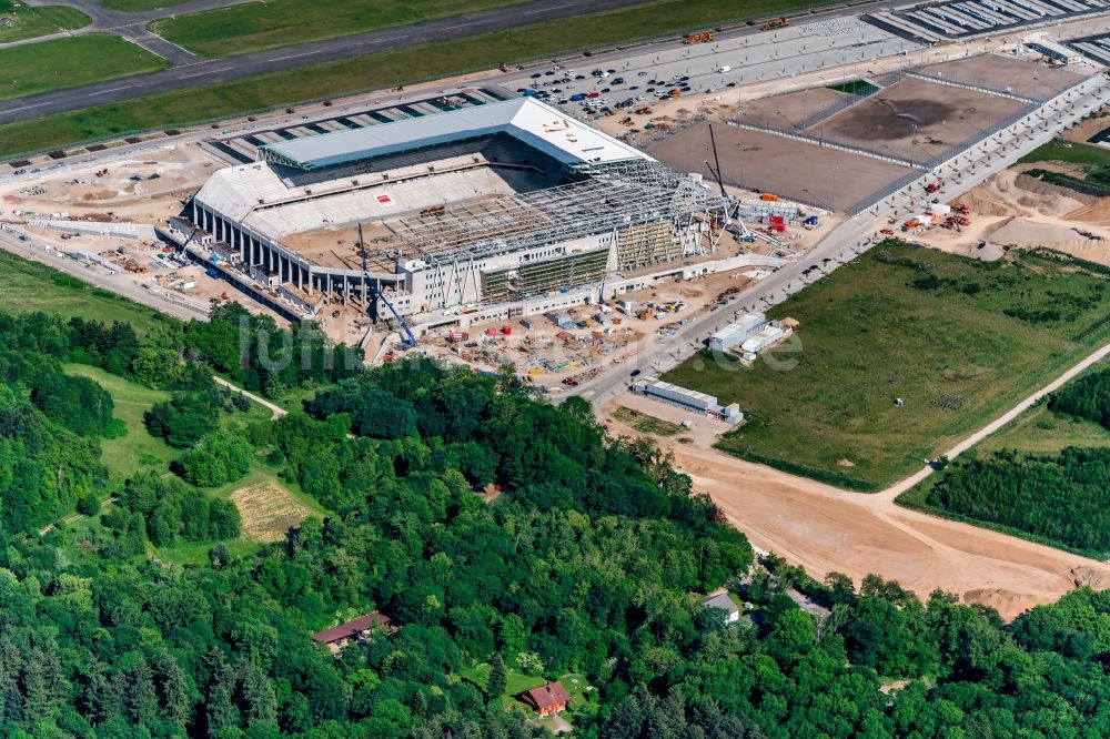 Luftbild Freiburg im Breisgau - Baustelle des Stadion SC ...