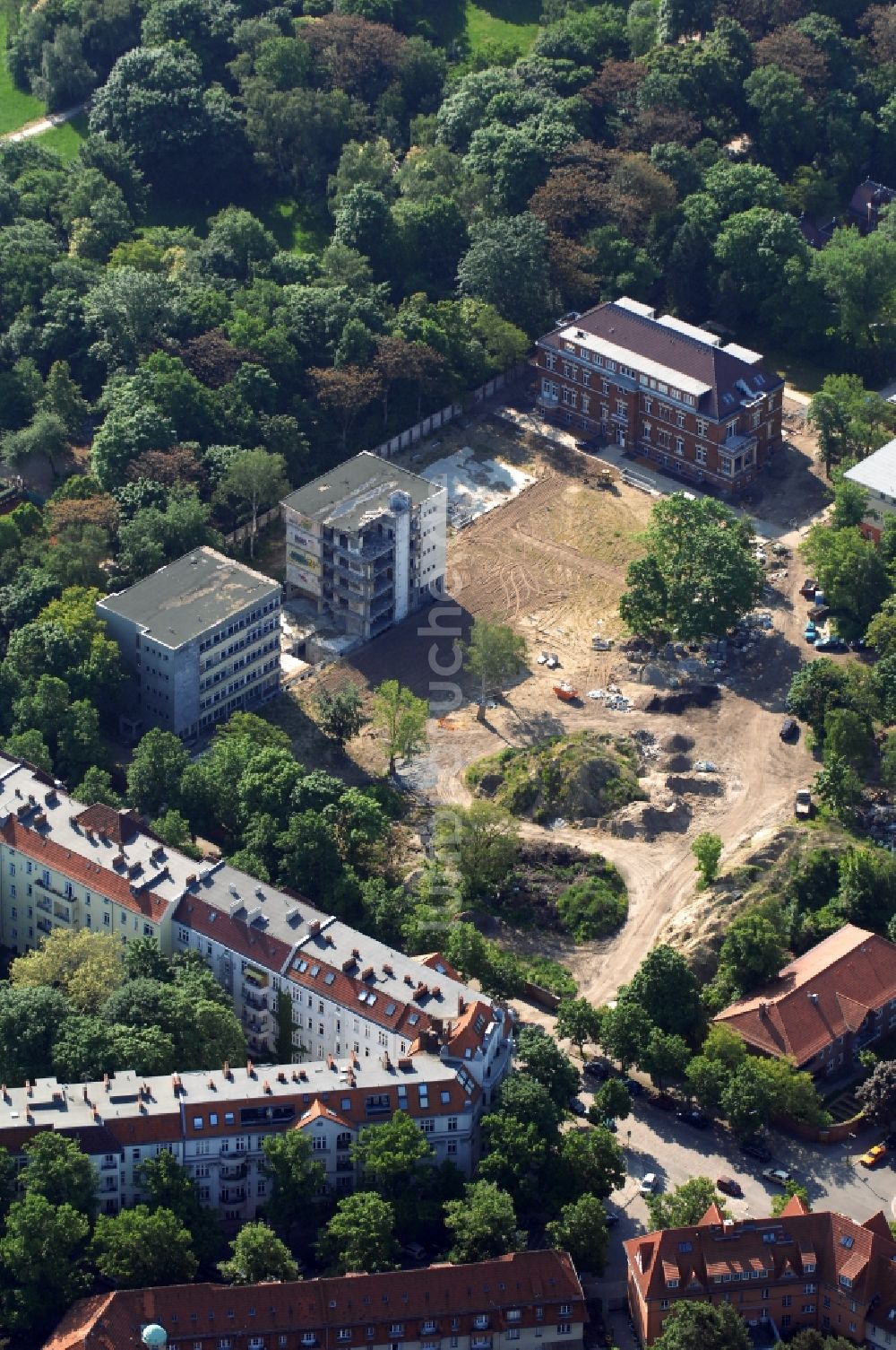 Luftaufnahme Berlin - Baustelle Stadtquartier ?Leben am Buschkrugpark? in Berlin-Britz