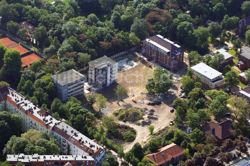 Berlin von oben - Baustelle Stadtquartier ?Leben am Buschkrugpark? in Berlin-Britz