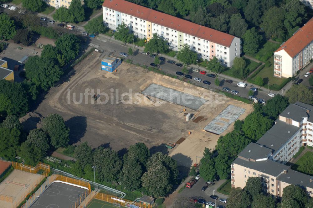 Berlin aus der Vogelperspektive: Baustelle Stadtquartier ?Stadtgärten Friedrichsfelde? in Berlin-Lichtenberg