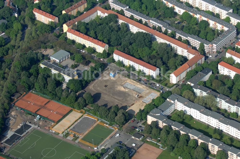 Luftaufnahme Berlin - Baustelle Stadtquartier ?Stadtgärten Friedrichsfelde? in Berlin-Lichtenberg