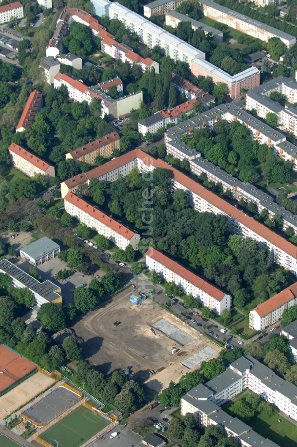 Berlin von oben - Baustelle Stadtquartier ?Stadtgärten Friedrichsfelde? in Berlin-Lichtenberg