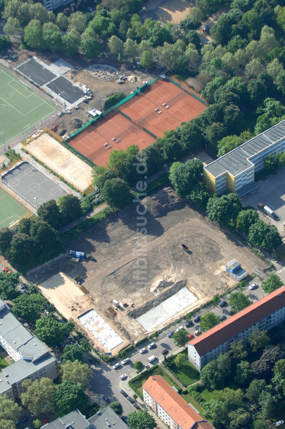 Luftaufnahme Berlin - Baustelle Stadtquartier ?Stadtgärten Friedrichsfelde? in Berlin-Lichtenberg