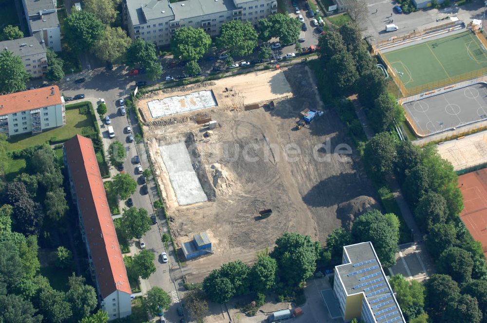 Berlin von oben - Baustelle Stadtquartier ?Stadtgärten Friedrichsfelde? in Berlin-Lichtenberg