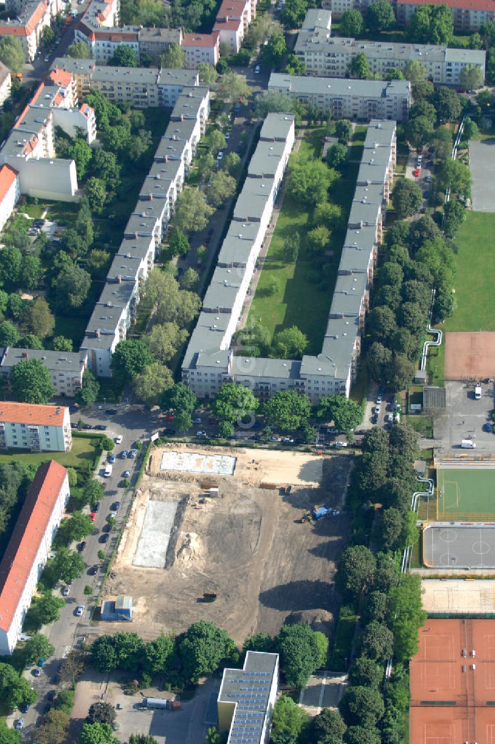 Luftaufnahme Berlin - Baustelle Stadtquartier ?Stadtgärten Friedrichsfelde? in Berlin-Lichtenberg