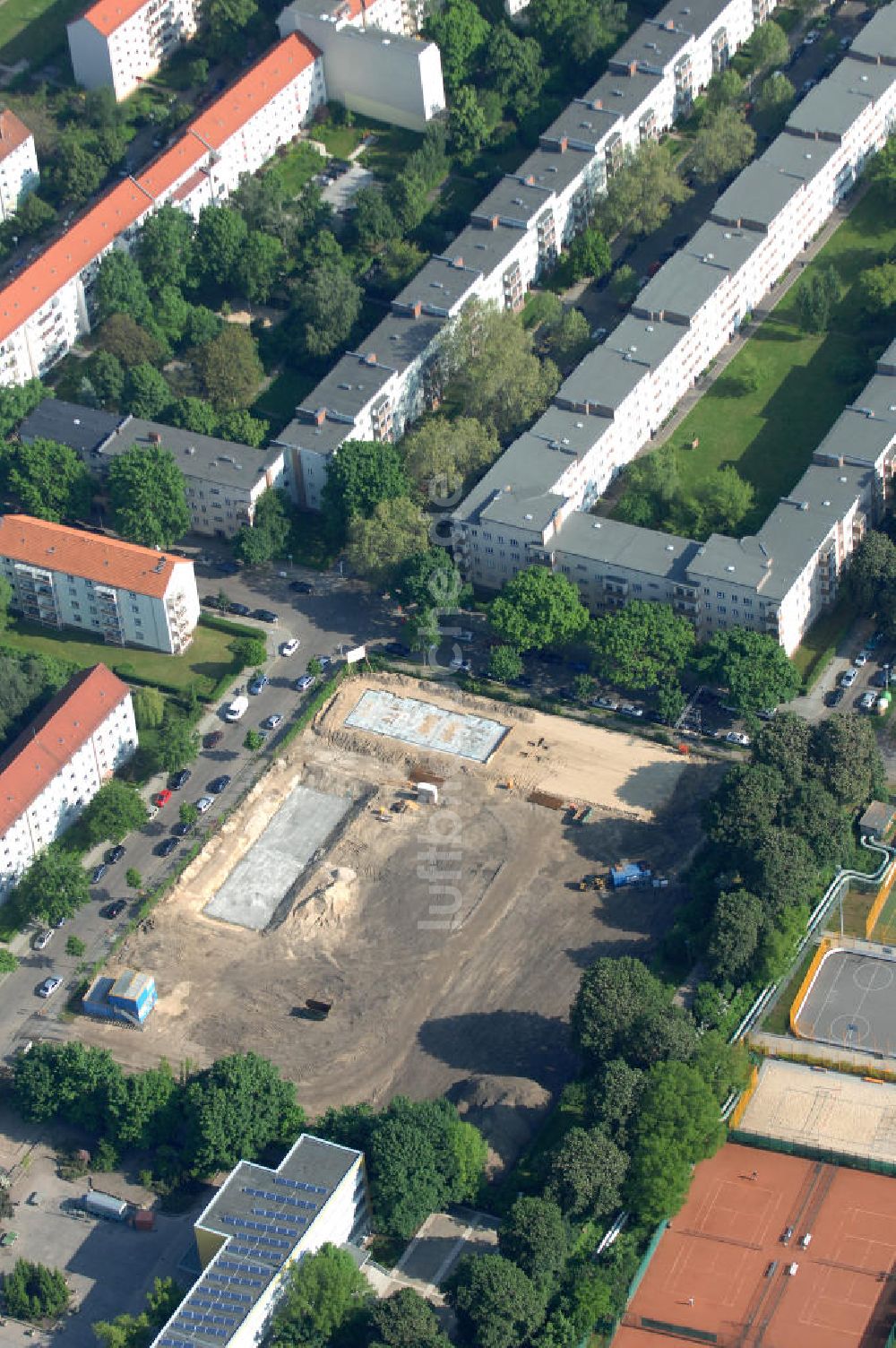 Berlin aus der Vogelperspektive: Baustelle Stadtquartier ?Stadtgärten Friedrichsfelde? in Berlin-Lichtenberg