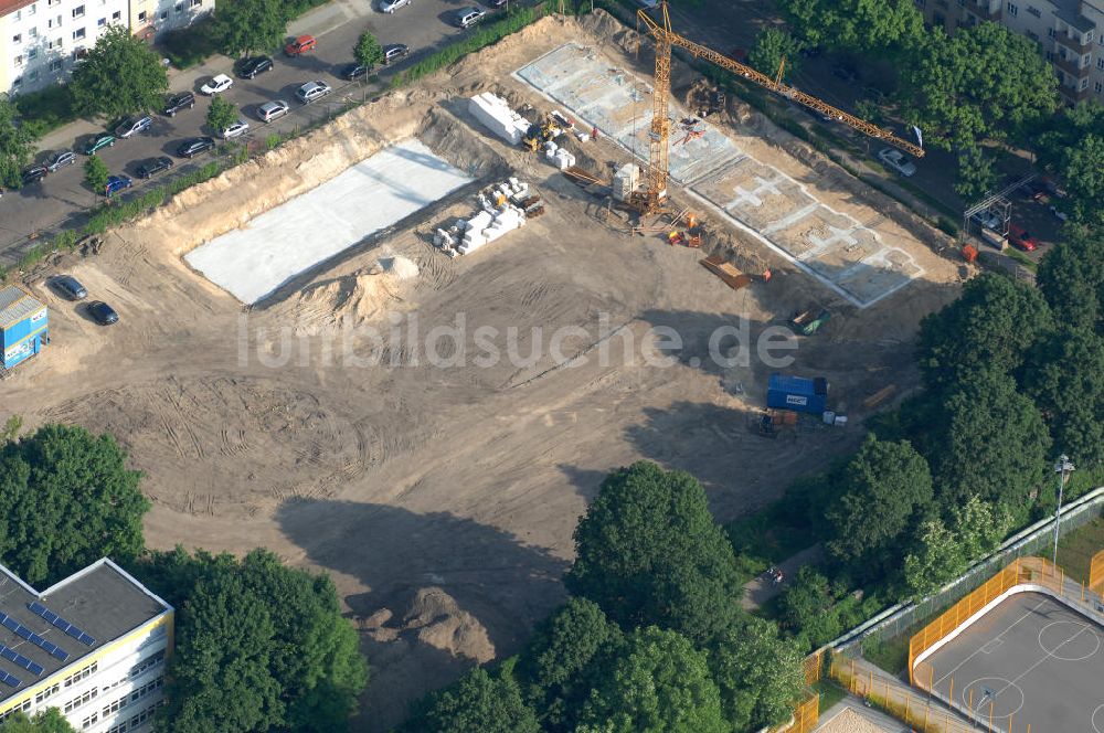 Luftaufnahme Berlin - Baustelle Stadtquartier ?Stadtgärten Friedrichsfelde? in Berlin-Lichtenberg