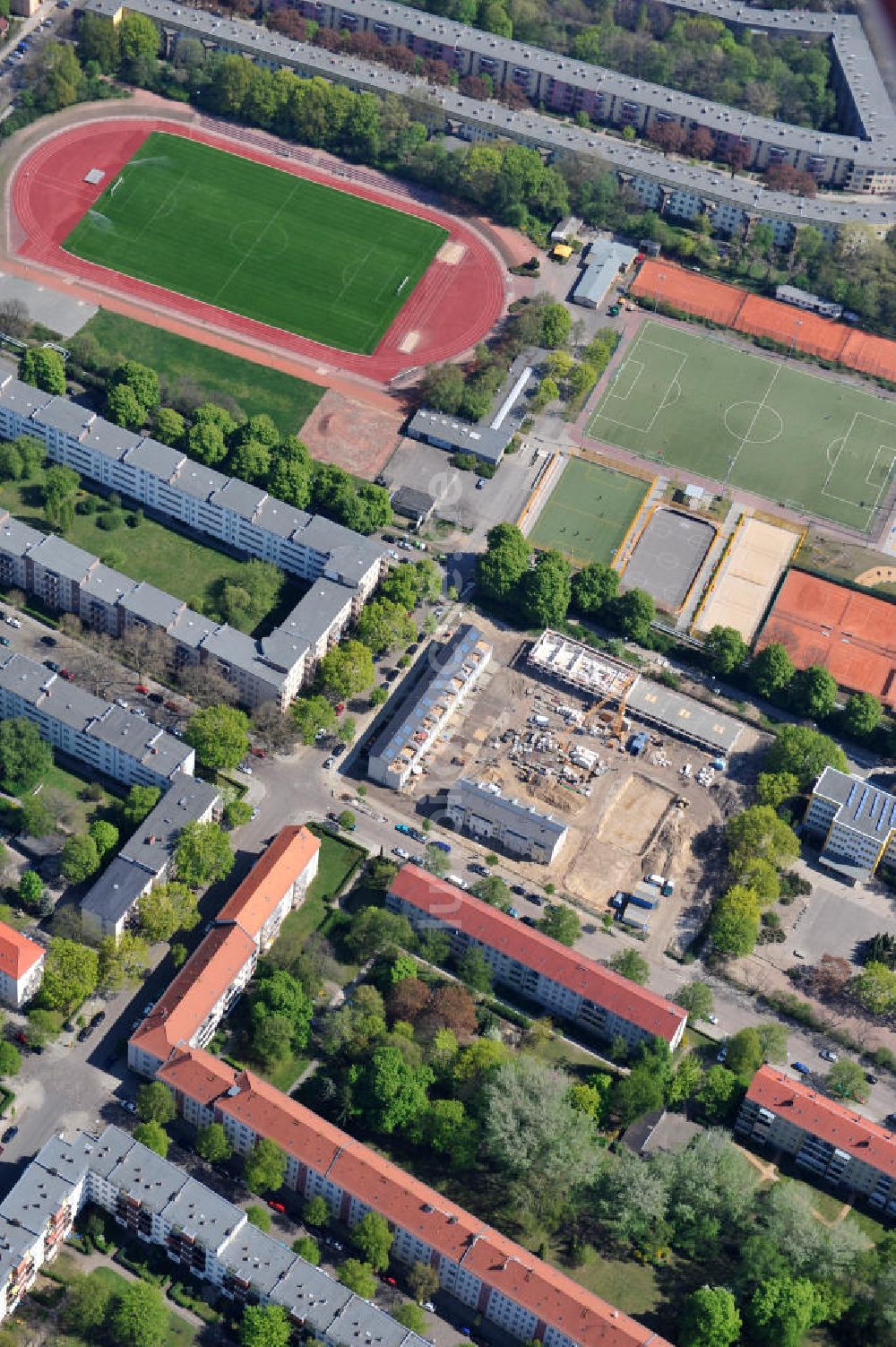 Berlin-Lichtenberg von oben - Baustelle Stadtquartier ?Stadtgärten Friedrichsfelde? in Berlin-Lichtenberg