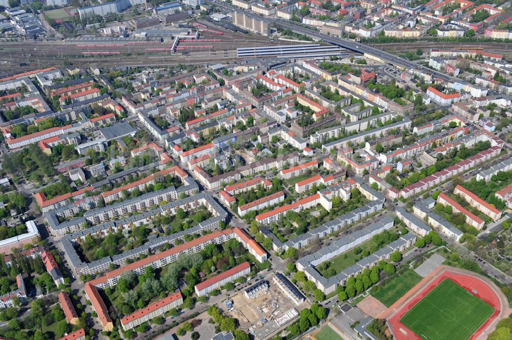 Luftaufnahme Berlin-Lichtenberg - Baustelle Stadtquartier ?Stadtgärten Friedrichsfelde? in Berlin-Lichtenberg