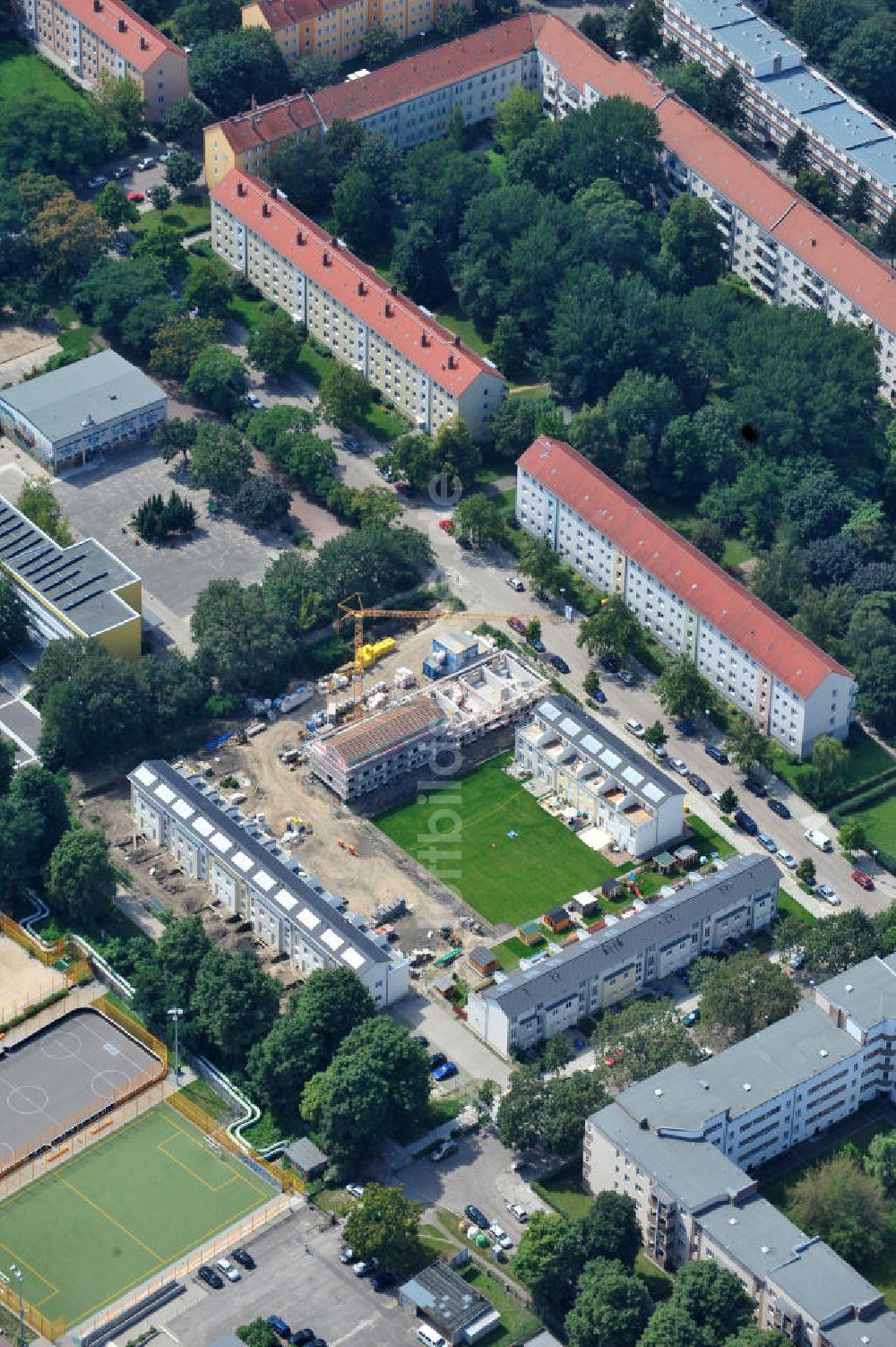 Luftbild Berlin Lichtenberg - Baustelle Stadtquartier ?Stadtgärten Friedrichsfelde? in Berlin-Lichtenberg