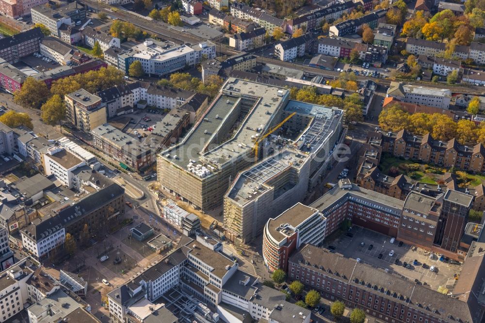 Luftaufnahme Bochum - Baustelle Stadtquartier - Viktoria Karree in Bochum im Bundesland Nordrhein-Westfalen, Deutschland