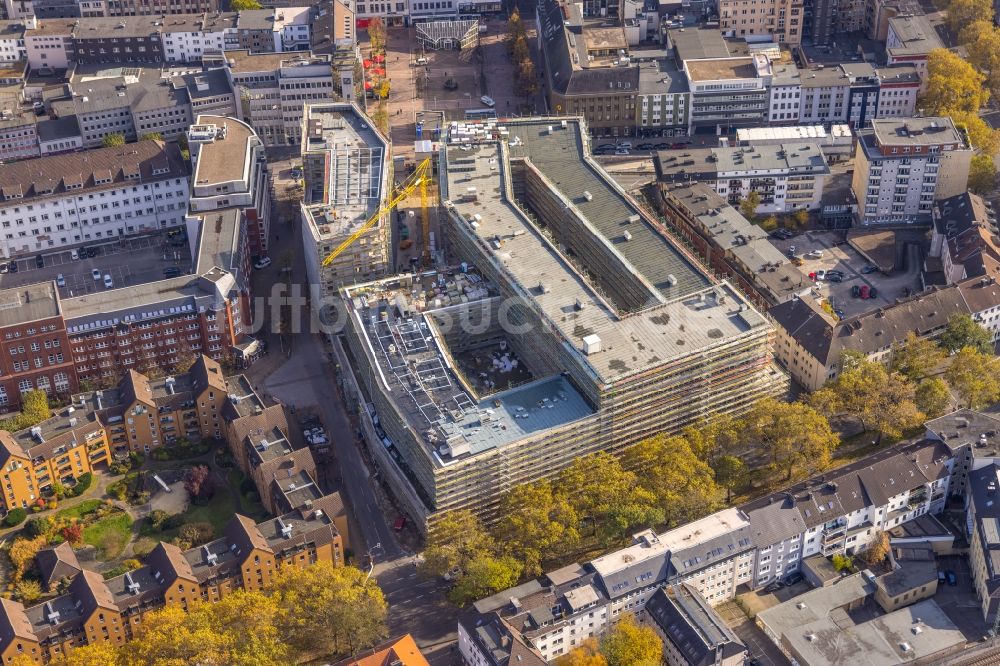 Luftaufnahme Bochum - Baustelle Stadtquartier - Viktoria Karree in Bochum im Bundesland Nordrhein-Westfalen, Deutschland