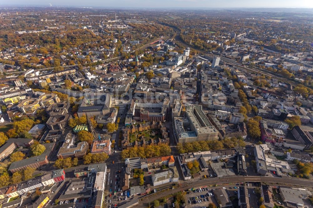 Luftaufnahme Bochum - Baustelle Stadtquartier - Viktoria Karree in Bochum im Bundesland Nordrhein-Westfalen, Deutschland