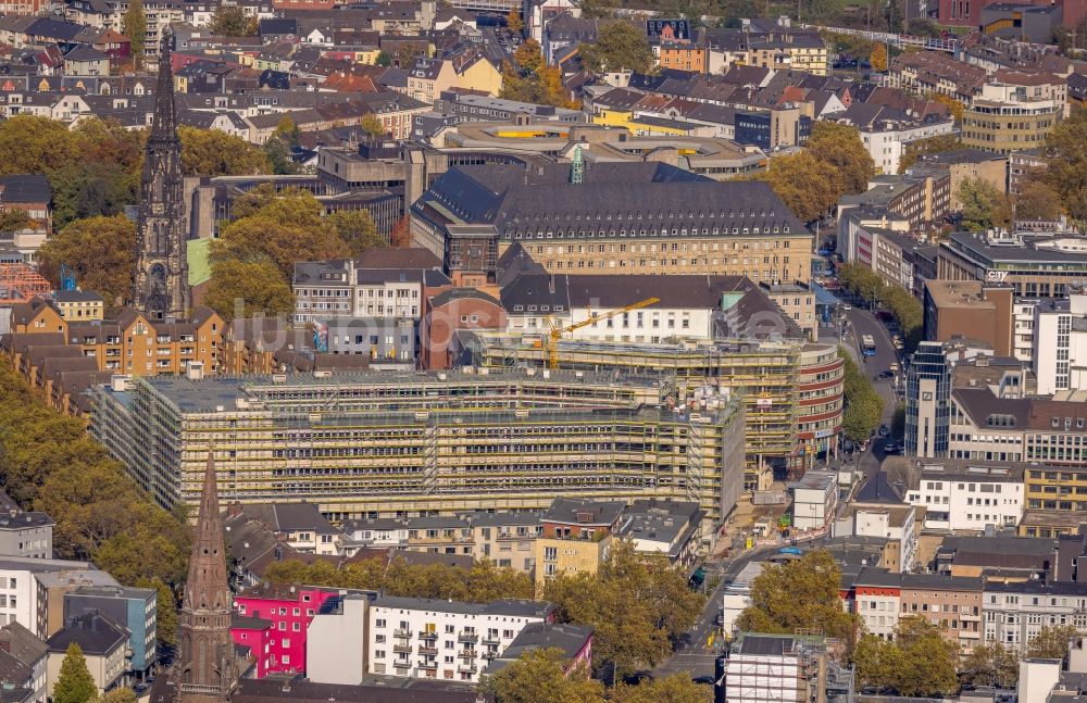 Luftaufnahme Bochum - Baustelle Stadtquartier - Viktoria Karree in Bochum im Bundesland Nordrhein-Westfalen, Deutschland