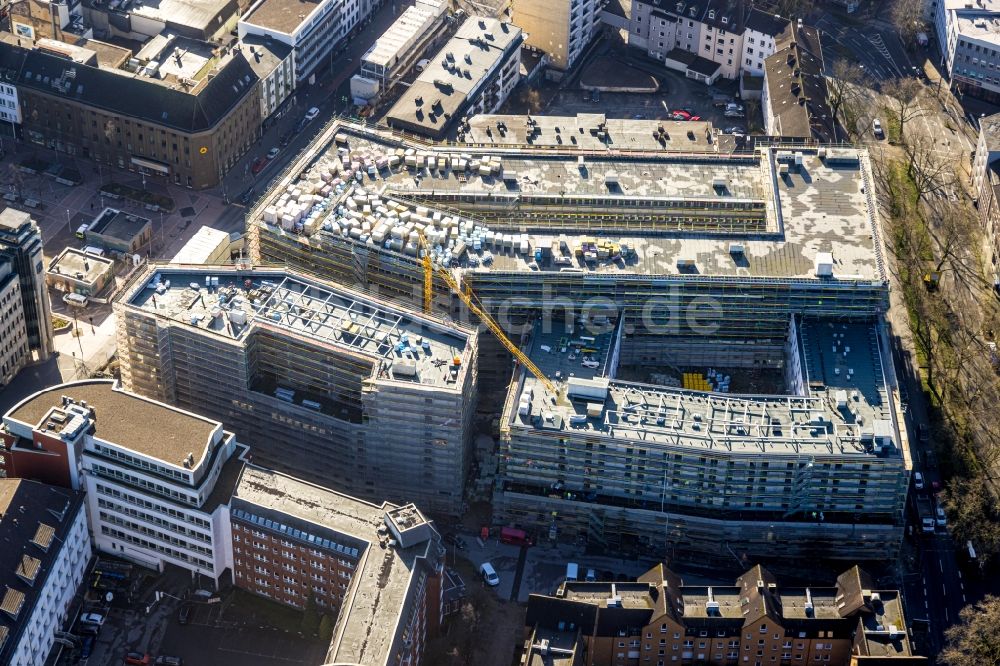 Luftaufnahme Bochum - Baustelle Stadtquartier - Viktoria Karree in Bochum im Bundesland Nordrhein-Westfalen, Deutschland