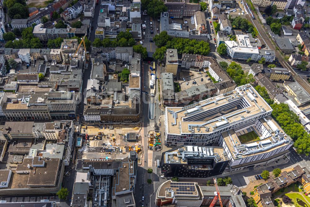 Luftbild Bochum - Baustelle Stadtquartier - Viktoria Karree in Bochum im Bundesland Nordrhein-Westfalen, Deutschland