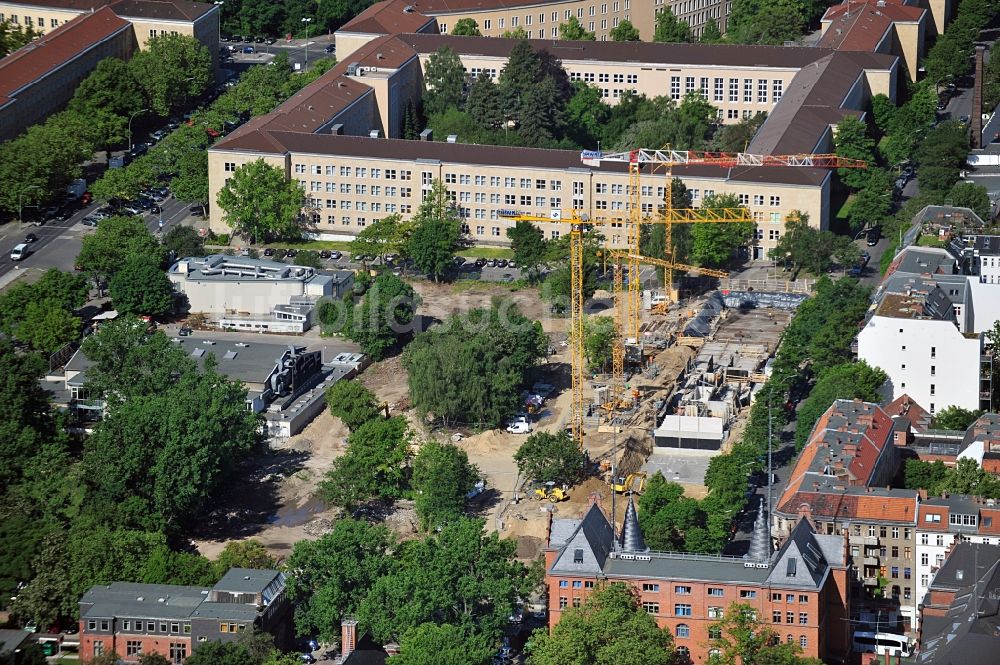 Luftbild Berlin - Baustelle des Stadtquartiers Friesenstraße im Bundesland Berlin