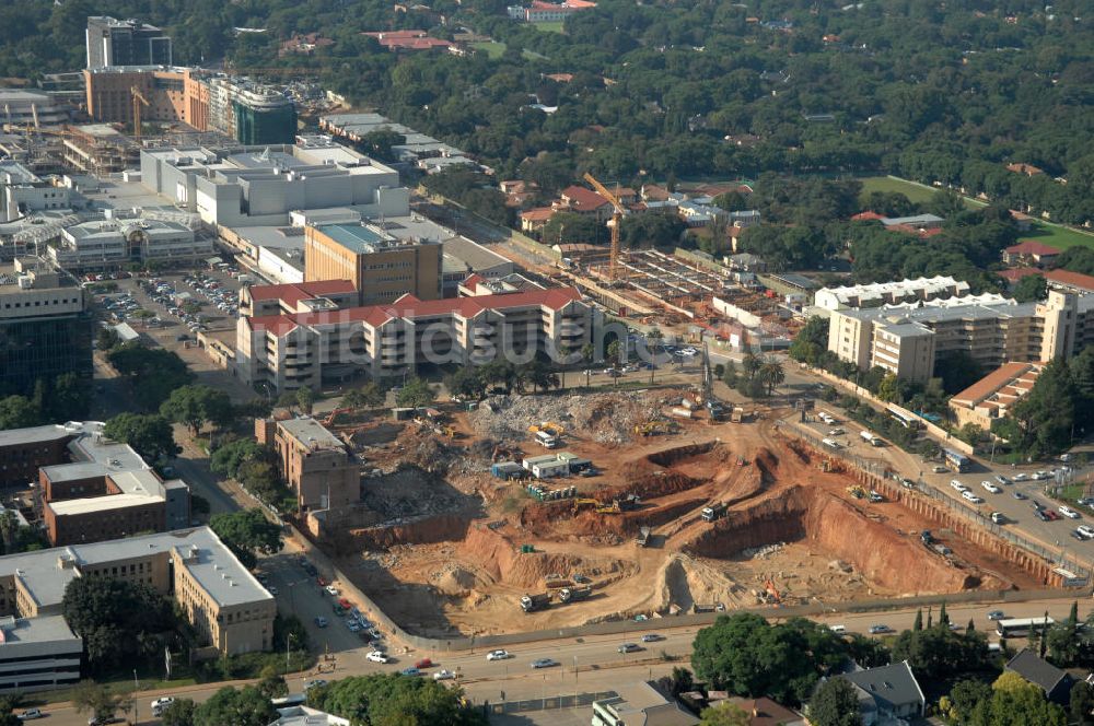 Luftaufnahme JOHANNESBURG - Baustelle im Stadtteil Rosebank von Johannesburg