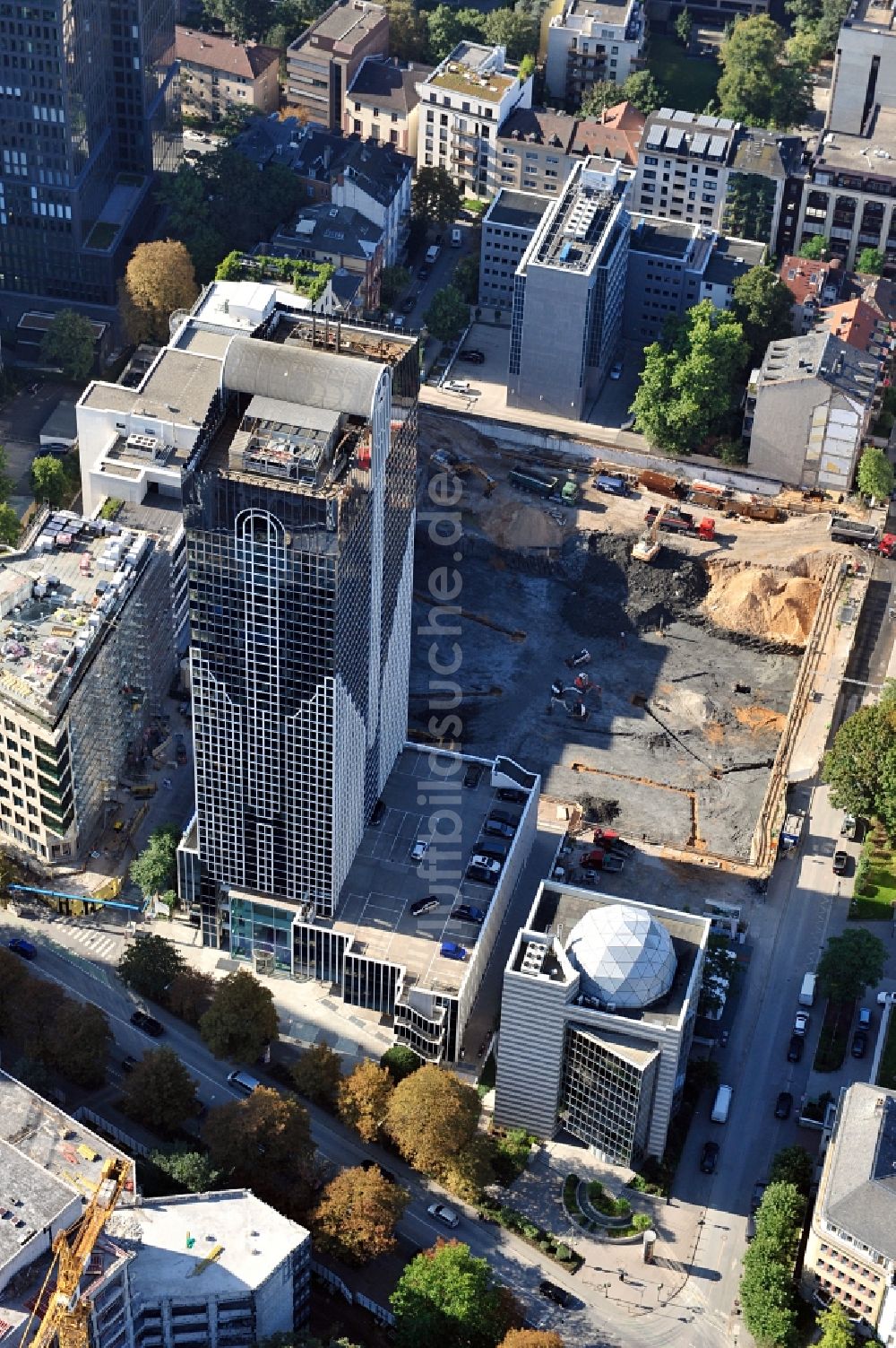 Frankfurt am Main von oben - Baustelle Stadtvillen Vero in Frankfurt am Main / Westend Süd in Hessen