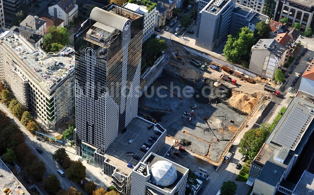 Frankfurt am Main aus der Vogelperspektive: Baustelle Stadtvillen Vero in Frankfurt am Main / Westend Süd in Hessen