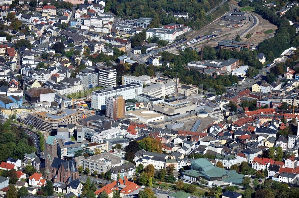 Lüdenscheid von oben - Baustelle am Sternplatz in Lüdenscheid im Bundesland Nordrhein-Westfalen