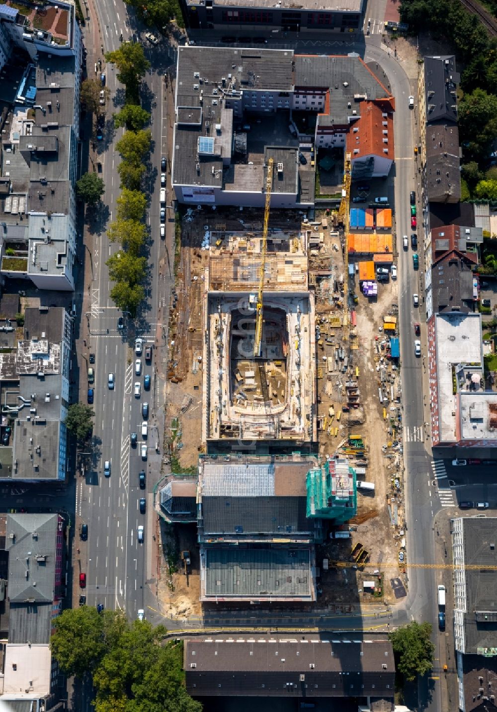 Bochum aus der Vogelperspektive: Baustelle der StMarienkirche und Baustelle der Bochumer Symphonie in Bochum im Bundesland Nordrhein-Westfalen