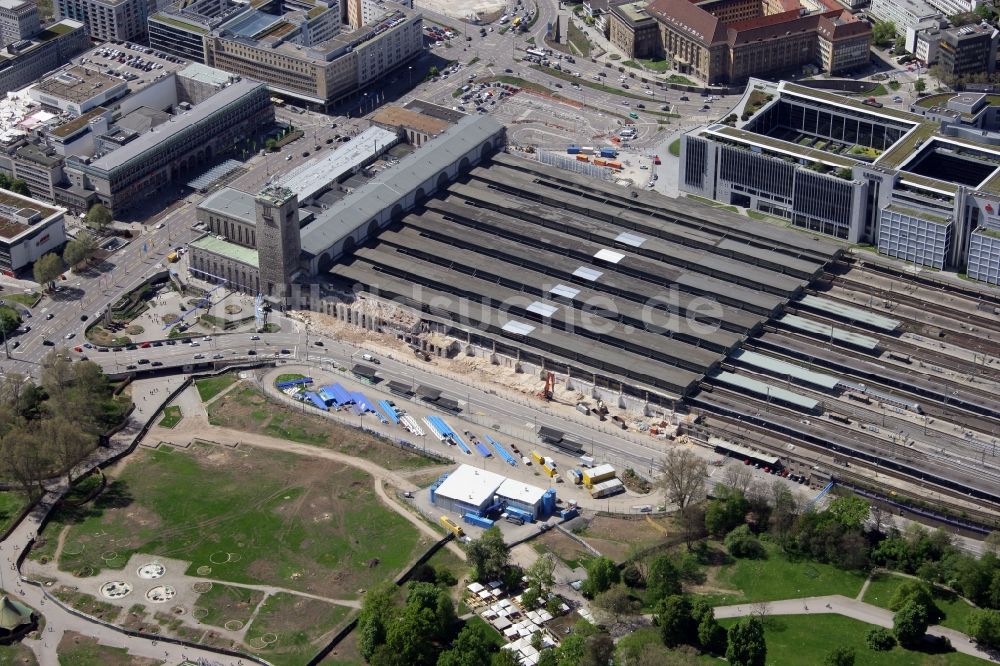 Luftbild Stuttgart - Baustelle am Stuttgarter Hauptbahnhof in Baden-Württemberg