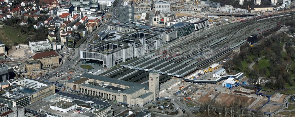 Stuttgart von oben - Baustelle am Stuttgarter Hauptbahnhof in Baden-Württemberg