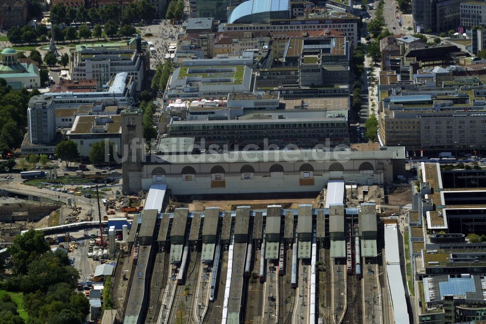 Luftbild Stuttgart - Baustelle am Stuttgarter Hauptbahnhof in Baden-Württemberg