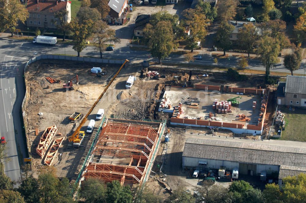 Werneuchen aus der Vogelperspektive: Baustelle Supermarkt / Einzelhandelsgeschäft in Werneuchen