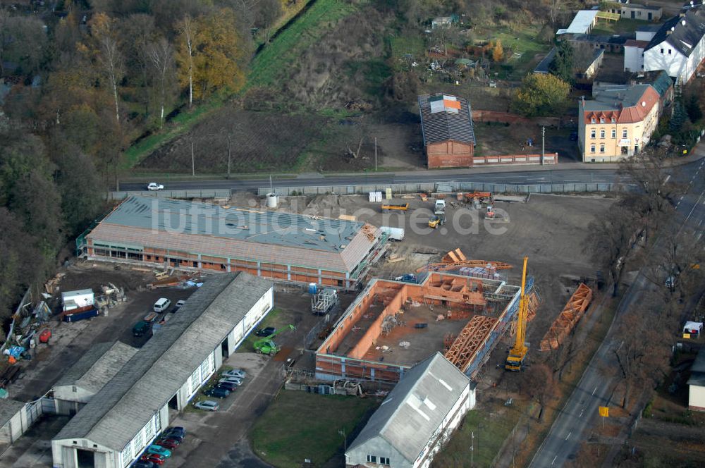 Werneuchen aus der Vogelperspektive: Baustelle Supermarkt Neubau Werneuchen