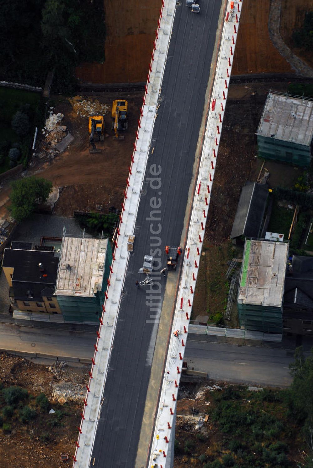 Luftbild Aue - Baustelle Talbrücke Alberoda in Aue