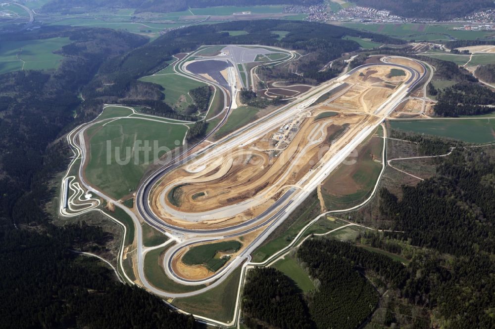 Luftbild Immendingen - Baustelle Teststrecke des Daimler AG Prüf- und Technologiezentrum in Immendingen im Bundesland Baden-Württemberg, Deutschland