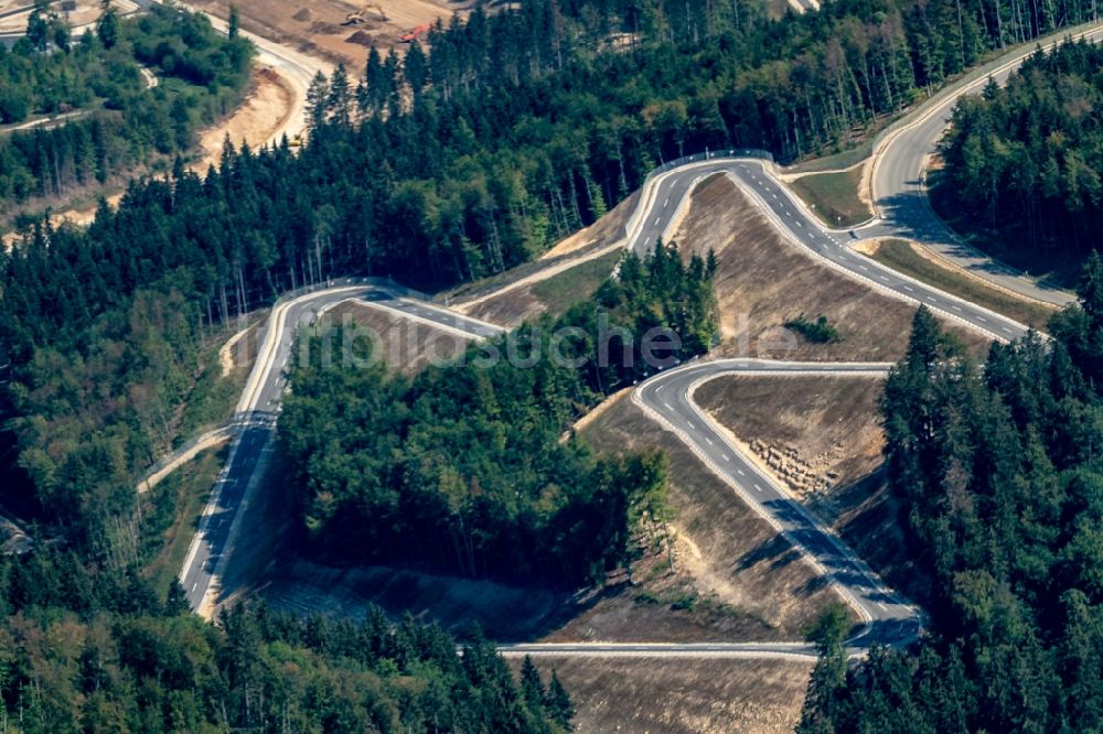 Immendingen von oben - Baustelle Teststrecke des Daimler AG Prüf- und Technologiezentrum in Immendingen im Bundesland Baden-Württemberg, Deutschland