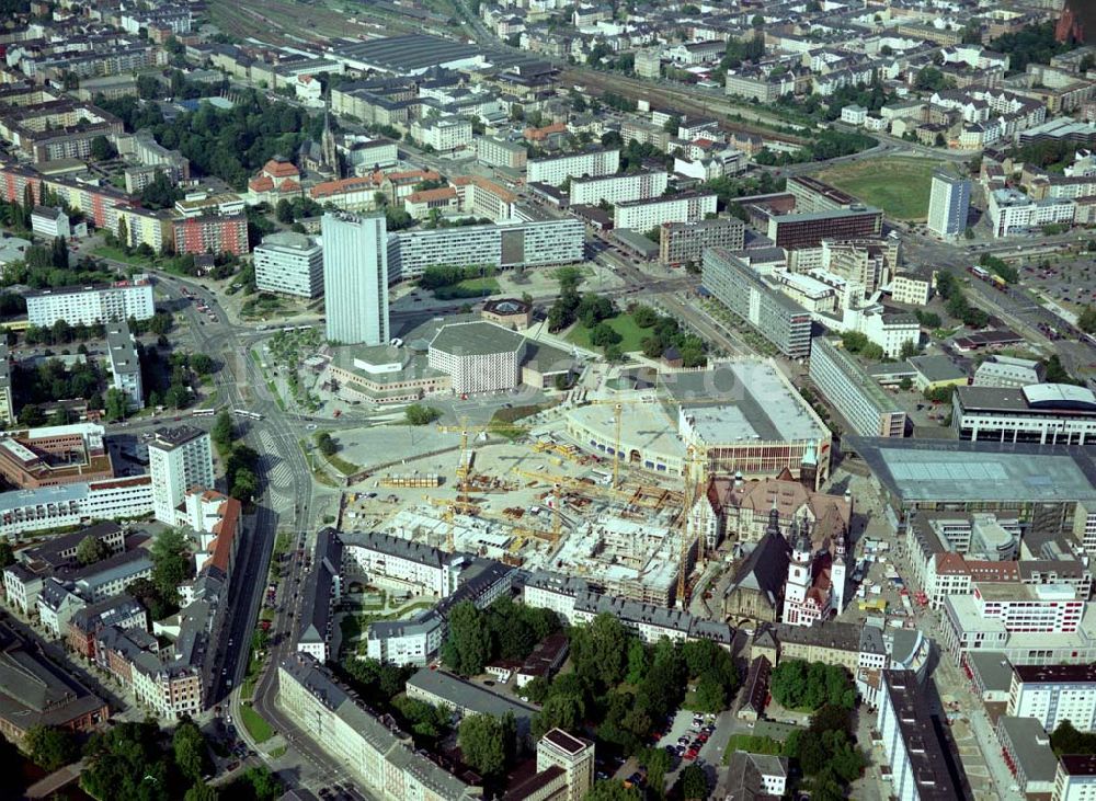 Chemnitz aus der Vogelperspektive: Baustelle des Türmer Gerschäftshaus am Markt 19 von Chemnitz